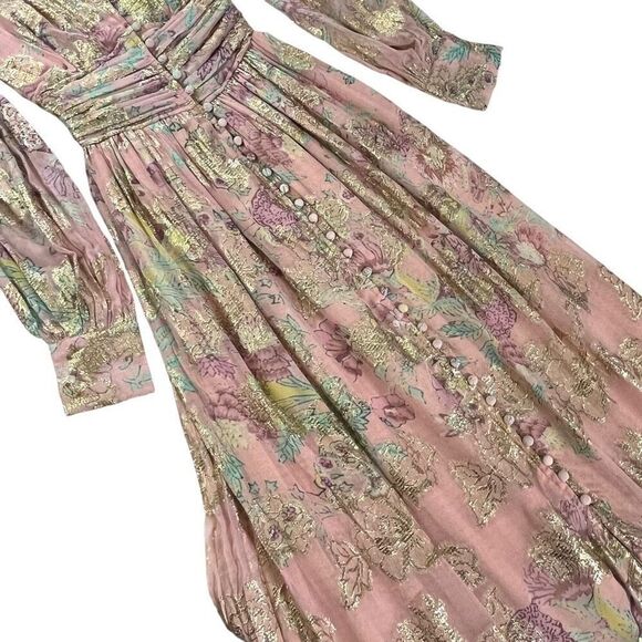 HEMANT AND‎ NANDITA Nora Maxi Dress in Rose Pink - Picture 4 of 11